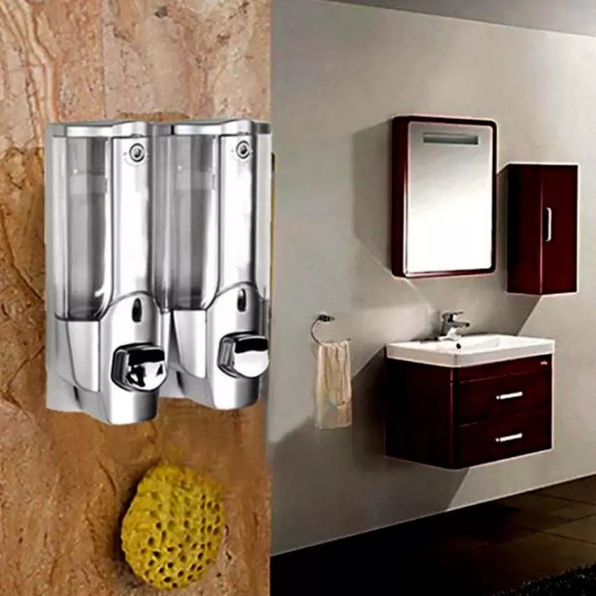 Hộp xà phòng nhấn 2 bình gắn tường cao cấp