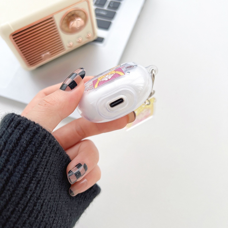 Vỏ Bảo Vệ Hộp Sạc Tai Nghe Disney D10 P1 J6 Q33 TWS F9 T2 Bằng TPU Mềm Trong Suốt Kèm Móc Khóa vỏ ốp tai nghe Disney case tai nghe disney f9