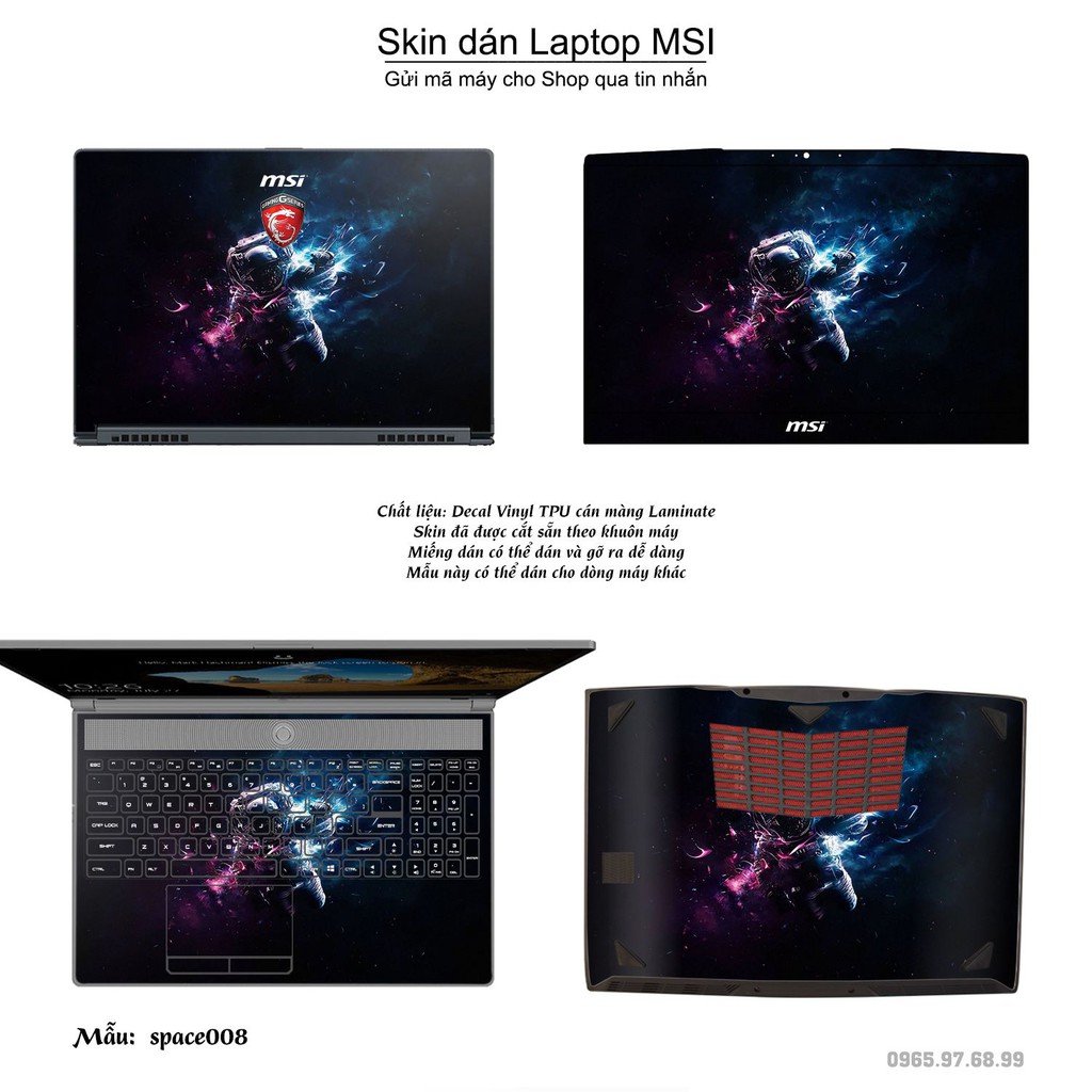 Skin dán Laptop MSI in hình không gian _nhiều mẫu 2 (inbox mã máy cho Shop)