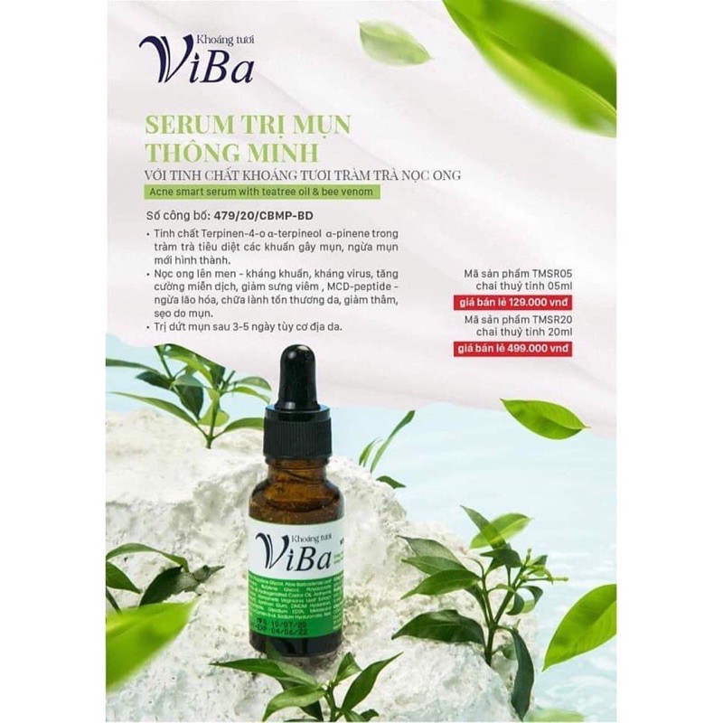 SERUM TRỊ MỤN TINH CHẤT KHOÁNG TƯƠI VIBA TRÀM TRÀ NỌC ONG