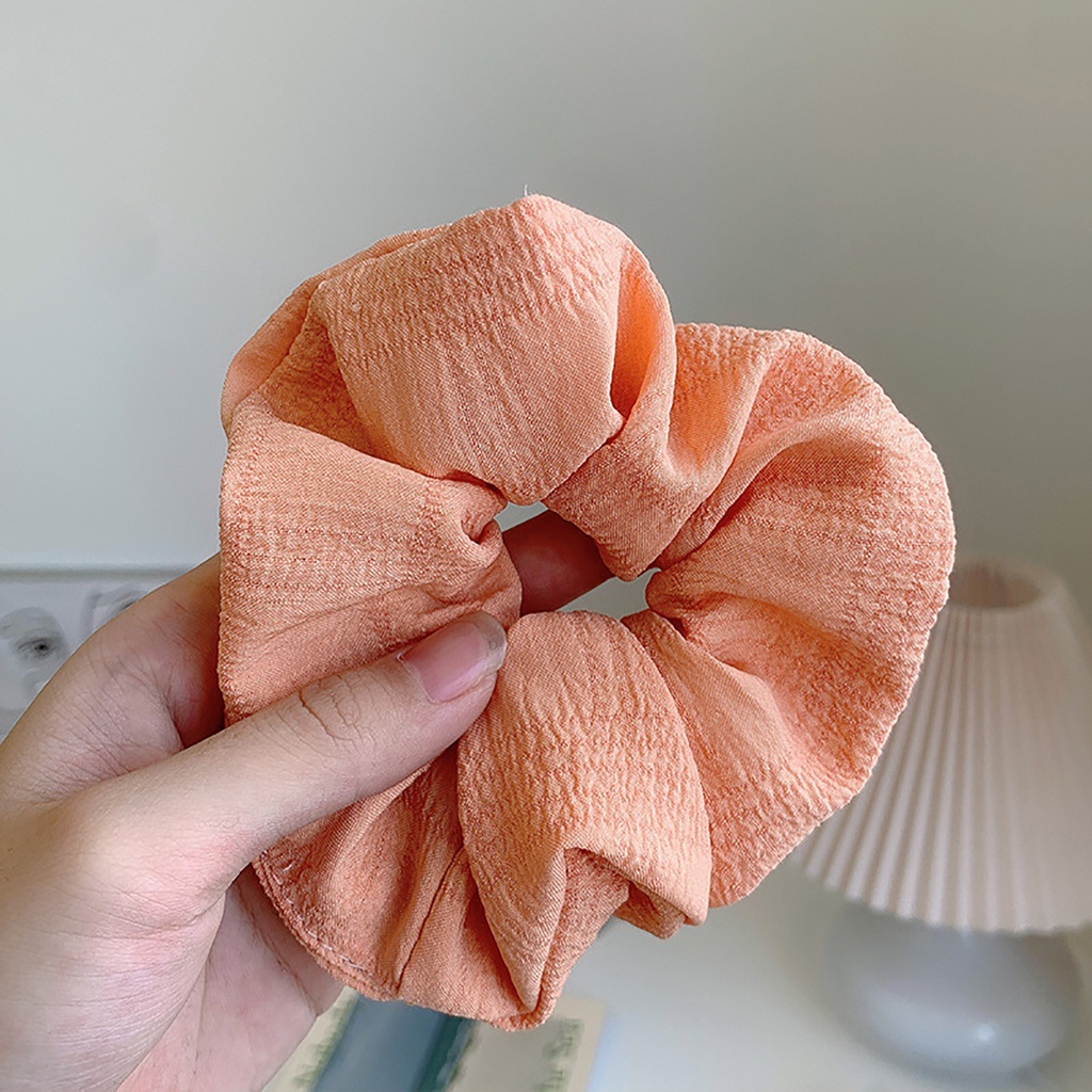Dây Buộc Tóc Co Giãn Màu Trơn Hình Bông Hoa Xinh Xắn