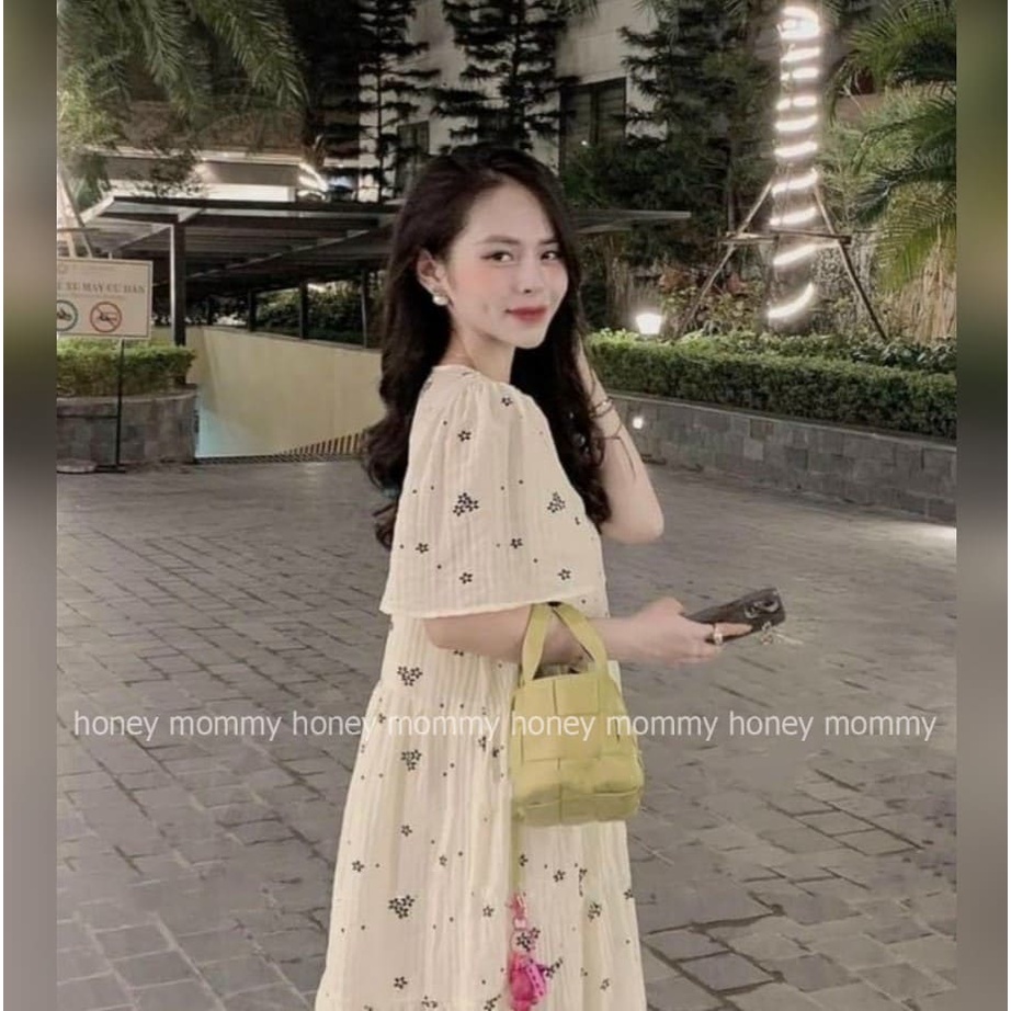 Đầm Bầu Váy Bầu Mùa Hè Hoa Nhí Thiết Kế Xinh Xắn Sang Chảnh 2 Lớp Cúc Mở HD2894 Honey Mommy