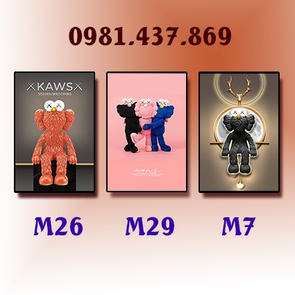 Tranh Gấu Bearbrick Tráng Gương Cao Cấp, Kaws Toy Treo Tường /game/ Gaming / Robot/ Siêu Anh Hùng