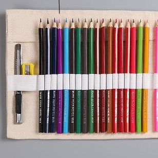 Túi Đựng Bút Bằng Vải Bạt Cotton Nguyên Chất Cỡ Lớn In Hình Mèo Hoạt Hình Đáng Yêu Có 12 24 36 48