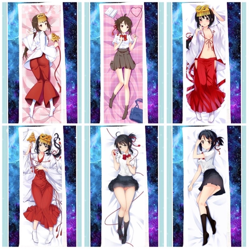 Gối ôm anime your name Miyamizu Mitsuha dài 40cm x 1m / gối dakimakura Miyamizu Mitsuha