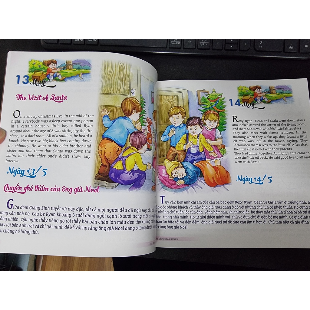 Sách Song Ngữ Anh Việt - 365 Chuyện Kể Giáng Sinh ( Ngẫu Nhiên )