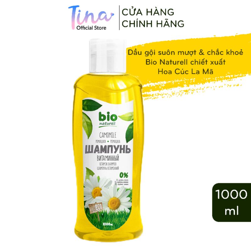 Dầu Gội Bio Naturell Suôn Mượt &amp; Chắc Khỏe Chiết Xuất Hoa Cúc La Mã 1000ml - BioTopcare Official - TN090