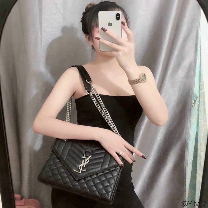 Túi đeo vai, đep chéo size to Y.S.L hàng from chuẩn đẹp chất da sần (cam kết hàng chuẩn ảnh)