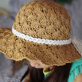 nón cho bé- mũ cói móc thời thời trang cao cấp cho bé