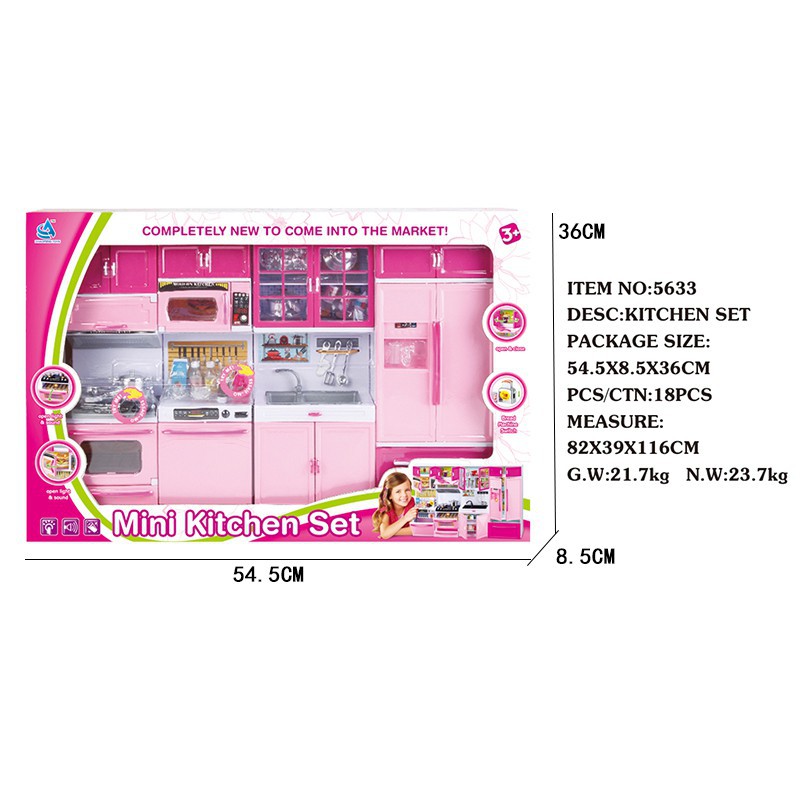 Bộ đồ chơi mô phỏng nhà bếp kèm búp bê Barbie xinh xắn dành cho bé gái