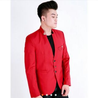 Bộ  vest nam màu đỏ tươi