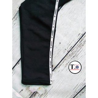 Quần thun nữ - legging (Ôm body,Quần màu đen - viền sọc TCADD)