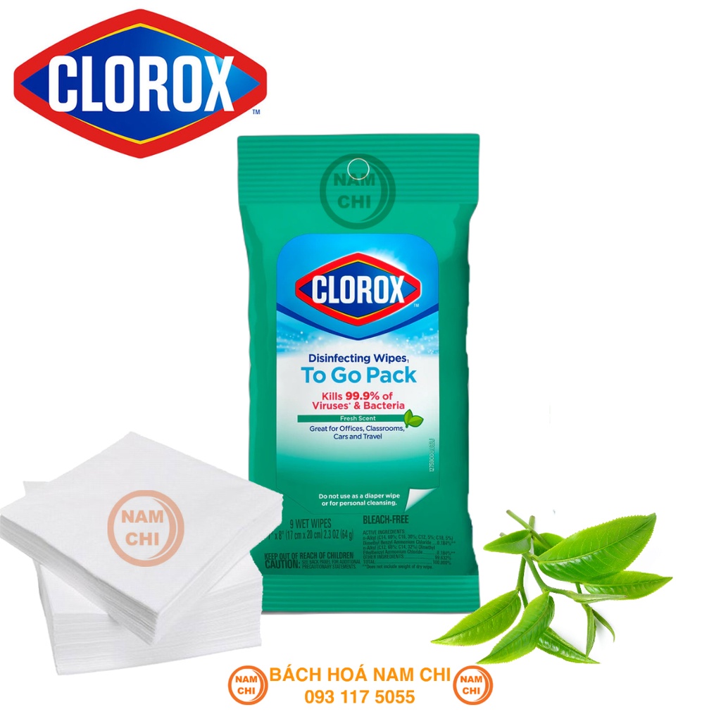 [GÓI LẺ] Khăn Giấy Ướt Clorox Diệt 99,9% Vi Khuẩn Gói 20 Miếng - USA