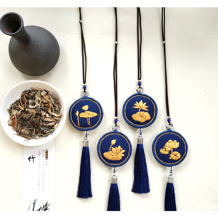 Túi Thơm Tự Thêu Tay Thủ Công - Hoa Sen Thanh Tịnh - Quà tặng May Mắn Bình An Bộ Kit nguyên liệu DIY Handmade - Mie Shop