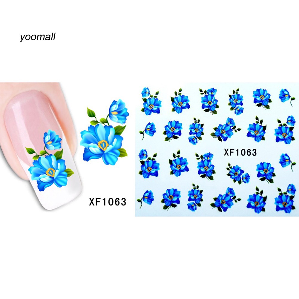 [Hàng mới về] Sticker dán móng tay trang trí DIY hình hoa và bướm đáng yêu