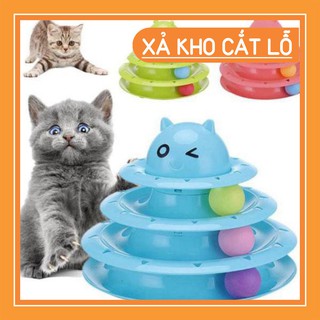 [GIẢM GIÁ]  ĐỒ CHƠI CHO MÈO THÁP TAM GIÁC 3 TẦNG sỉ SLL