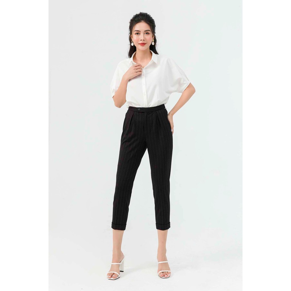 Quần baggy kẻ sọc gấu lơ vê LAMER L64K21Q007