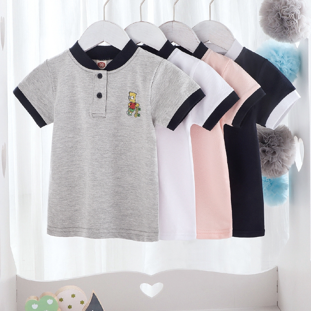 Áo Thun Polo Cotton Tay Ngắn Cho Bé Trai