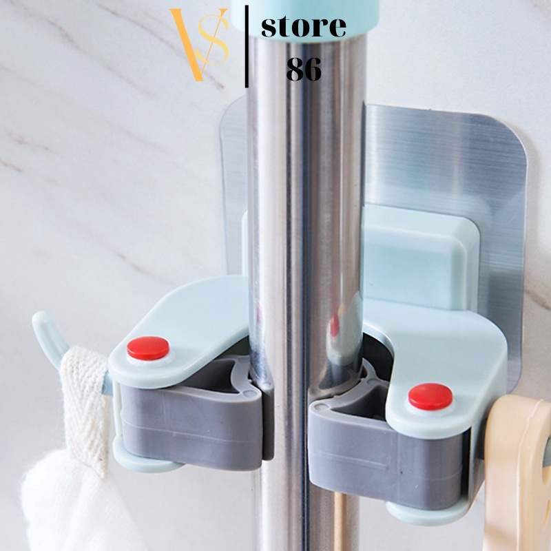 Giá gắn tường dùng để treo chổi/cây lau nhà tiện lợi cho nhà tắm / nhà bếp