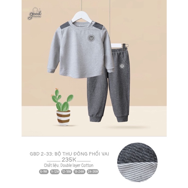 Bộ nỉ ấm Goodmama cho bé trai/bé gái