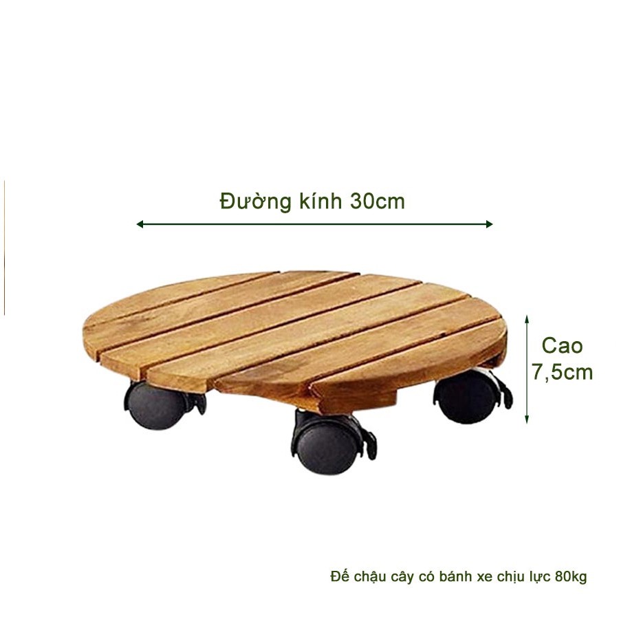 💥SALE SỐC💥Đế để chậu cây có 4 bánh xe, kệ giá đỡ chậu hoa cây cảnh R 30cm, chịu lực tối đa 80kg