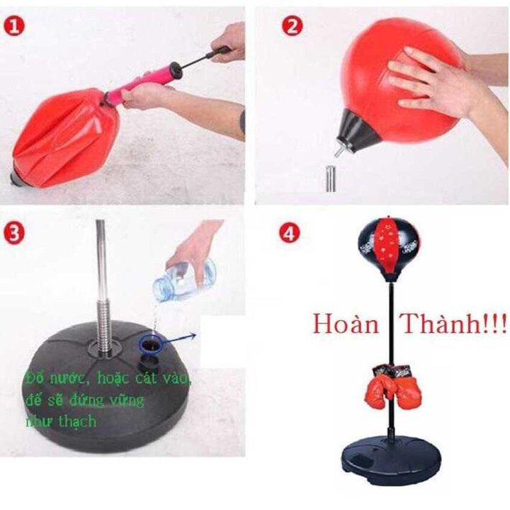 BỘ GĂNG TÚI BOXING, ĐẤM BỐC TẬP PHẢN XẠ CHO BÉ TẶNG KÈM BAO TAY