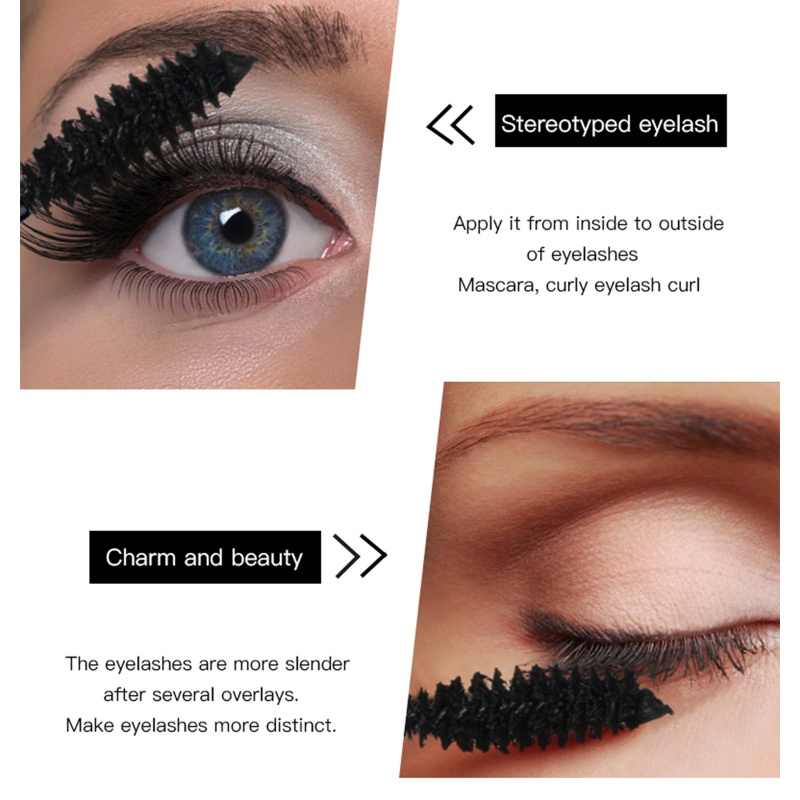 Mascara Sợi Tơ 4D Màu Đen Chống Thấm Nước Chuốt Dài Và Dày Mi