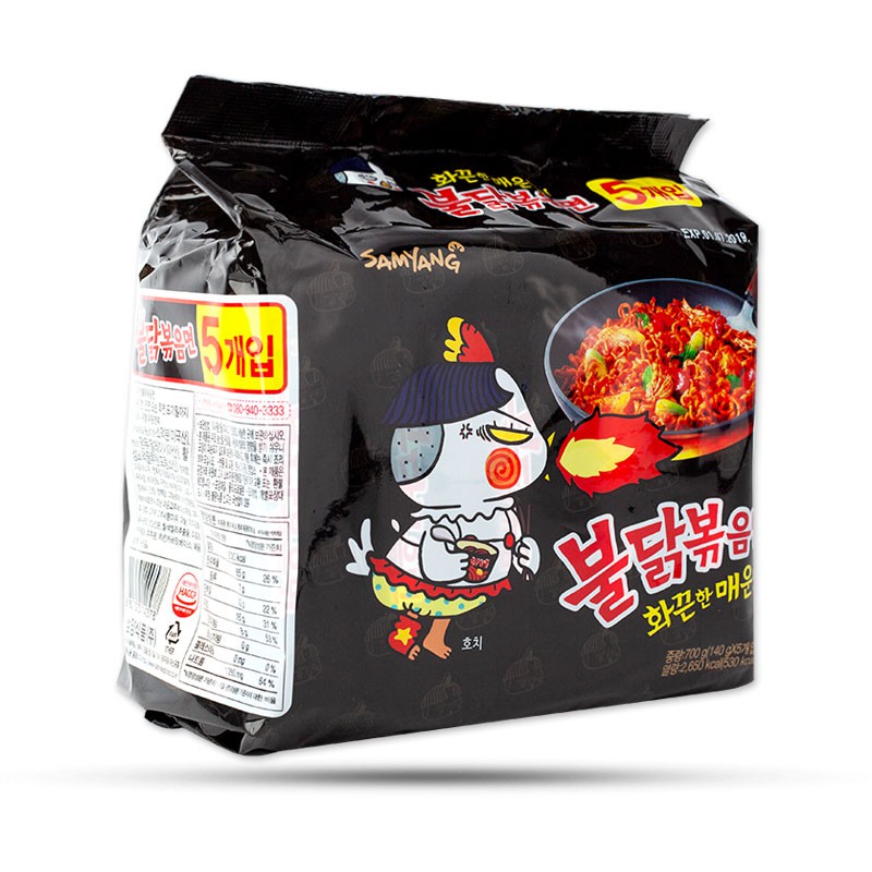 LỐC 5 GÓI MÌ KHÔ GÀ CAY SAMYANG GÓI 140gr *5