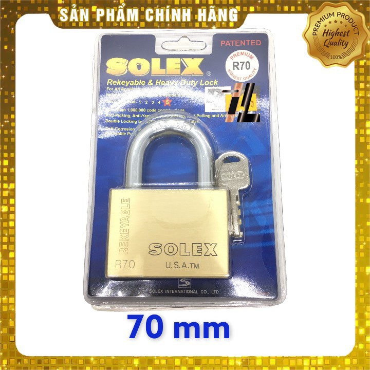 [Made in Thailand] Khóa móc cao cấp Solex R60 (60mm) và R70 (70mm), chất liệu đồng cùng hệ thống ruột 7 bi chống dò