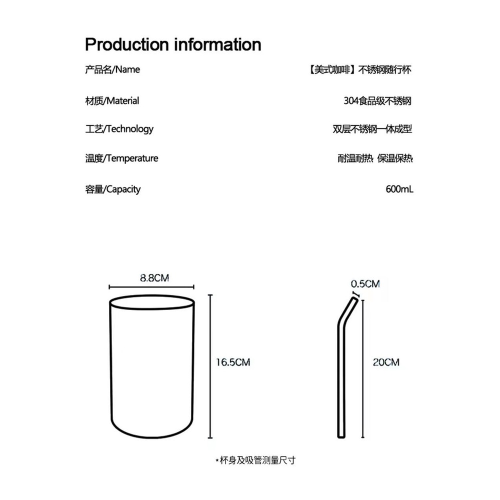 Bình Nước Giữ Nhiệt Bằng Inox Dung Tích 600Ml 360Ml Phong Cách Mỹ Tiện Dụng Cho Xe Hơi