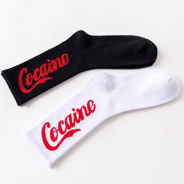 Tất cổ cao sport chữ cocaine