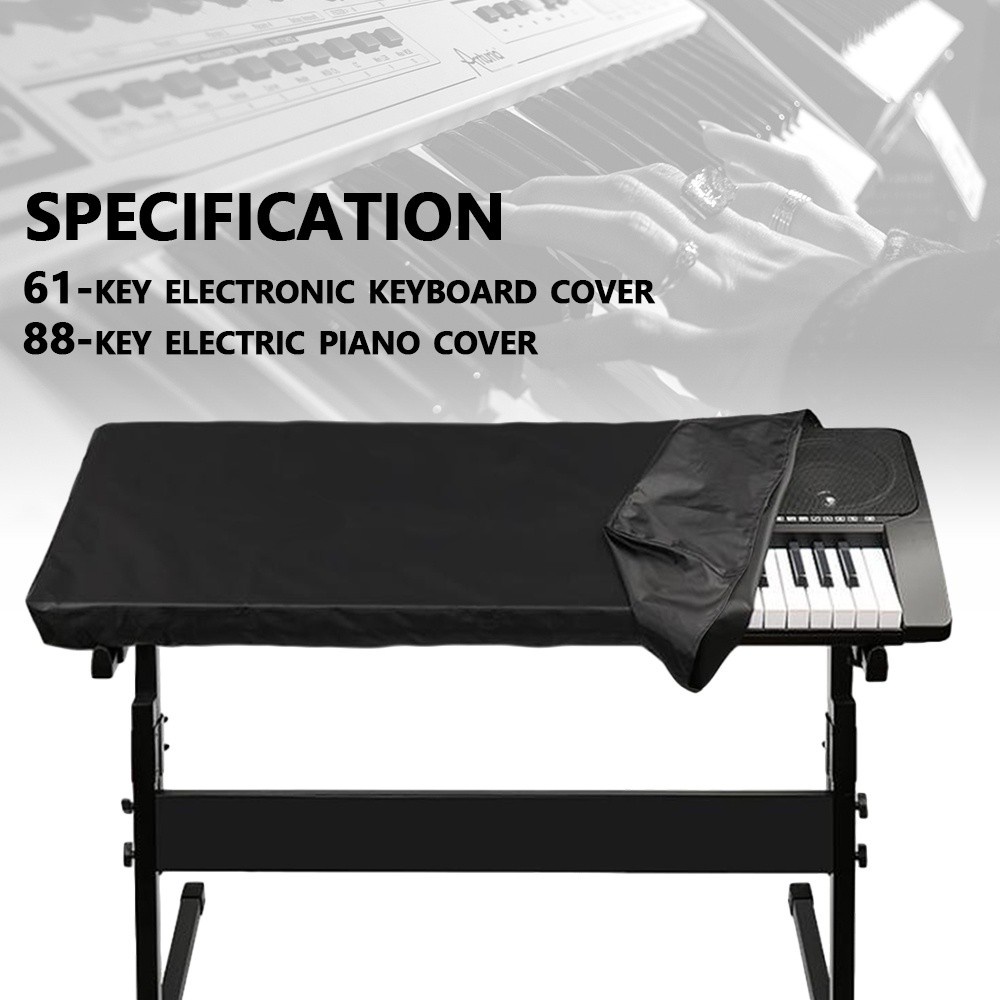 LOMBARD Adjustable Dust Covers Dust-proof Electric/Digital Piano Piano Covers Machine Washable Waterproof Super Practical Stretchable Locking Clasp 61/88-key Keyboard Cover