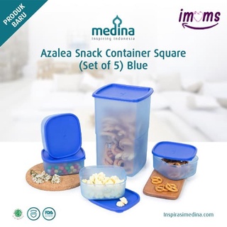 Hộp Đựng Snack Hình Vuông Màu Xanh Lam Azalea (Bộ 5 Cái)