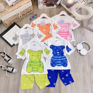[18-35kg] Bộ Cộc Tay Quần Lửng Cho Bé Gái Size Đại In 3D 5 Màu Siêu Đẹp