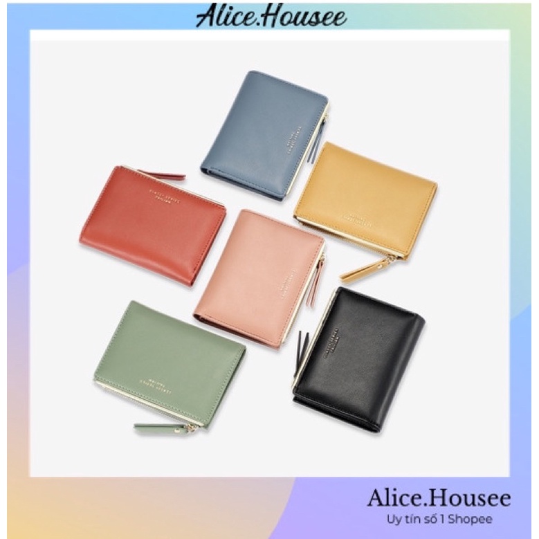Ví nữ mini cầm tay bóp nữ mini nhiều màu pastel đẹp thời trang 2021 túi ví nữ Alice Housee