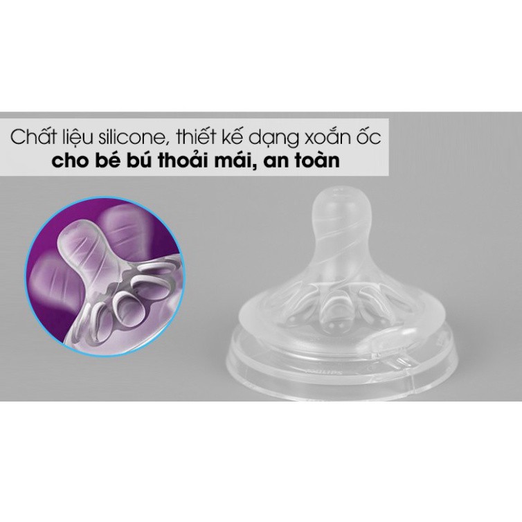 Núm ti silicone Philips Avent Natural cho trẻ sơ sinh (Vỉ 2 núm)  WOWDAD