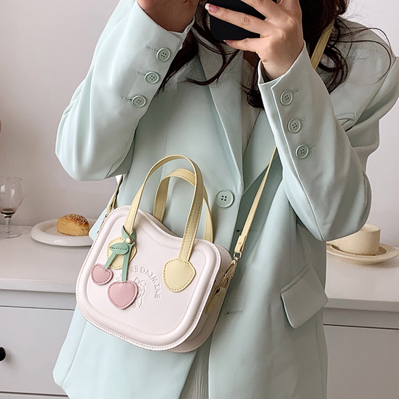 Túi đeo vai/ xách tay IELGY họa tiết quả cherry thời trang cao cấp cho nữ