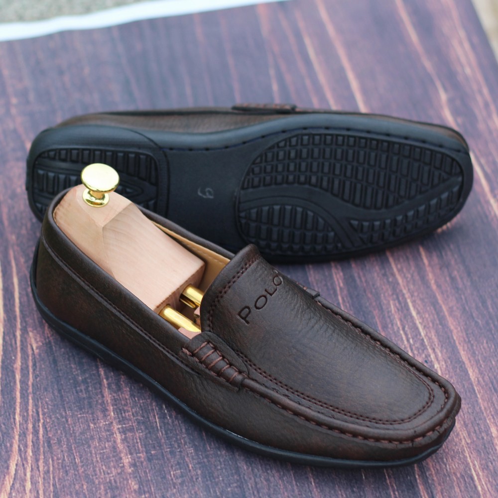 Giày Lười Plo Nâu Thời Trang