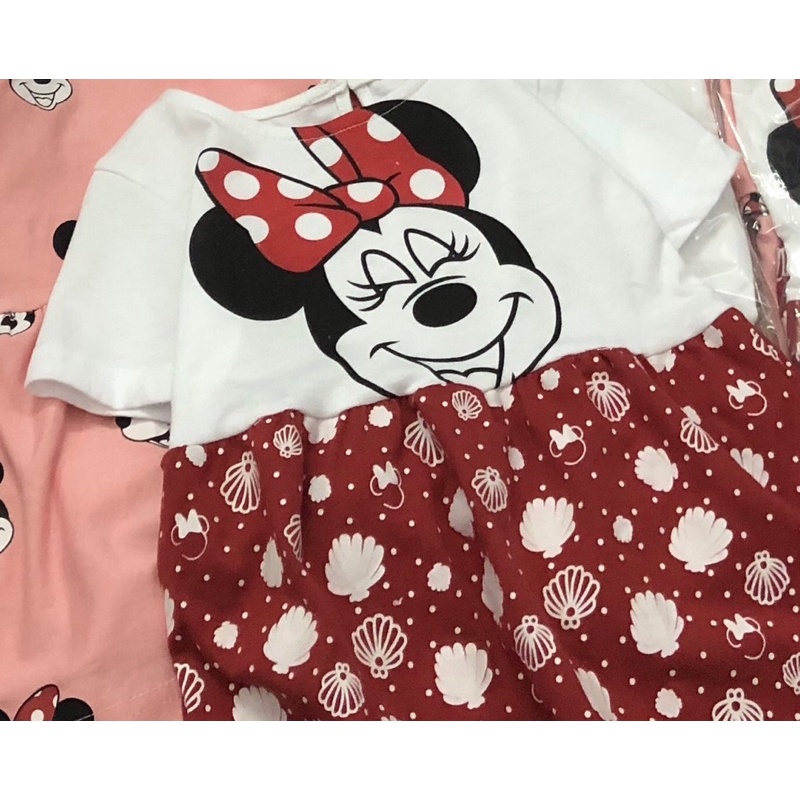 Set 2 váy Minnie hồng cho bé gái