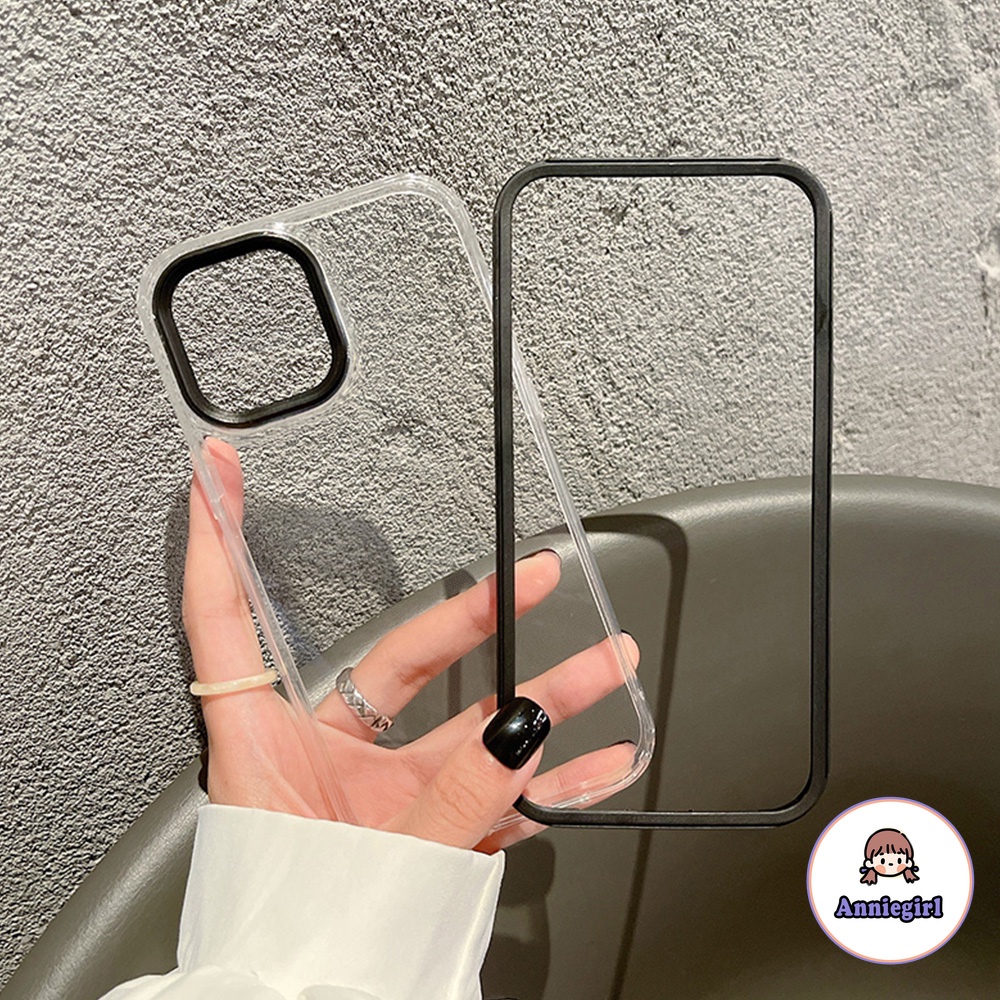 Ốp điện thoại TPU mềm chống sốc viền màu 3 trong 1 thời trang cho iPhone 14 13  12 11 Pro Max X Xs Max Xr 8 7 Plus