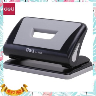 Máy đục lỗ 10 tờ deli, xanh dương, đỏ, ghi xám - 1 cái e0103