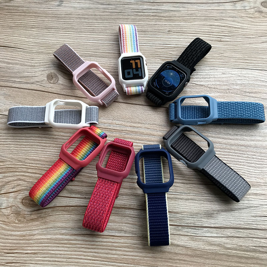 Dây đeo có ốp dành cho đồng hồ Apple watch dòng số 6 se 5 4 3 2 1 38mm 40mm 42mm 44mm