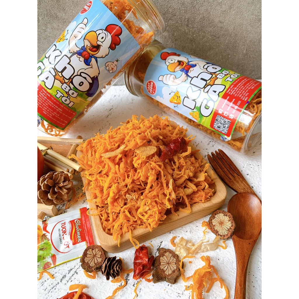 Khô gà lắc bơ tỏi 300gr hũ pet tiện lợi, TUMDUM  đồ ăn vặt HÀ NỘI | BigBuy360 - bigbuy360.vn