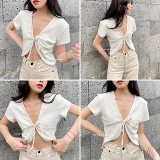 [ẢNH THẬT ĐỘC QUYỀN SUNDAE.ROOM] Áo croptop chất đũi gân mềm mại Evid