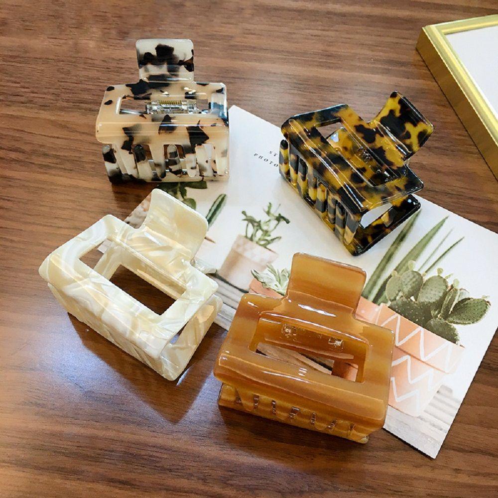 Kẹp Tóc Càng Cua Họa Tiết Da Báo Bằng Acrylic Thời Trang Cho Nữ WMES15H