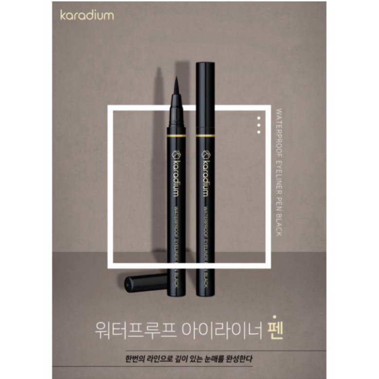 Bút Kẻ Mắt Nước Sắc Nét, Không Trôi Karadium Waterproof Eyeliner Pen #Black O86