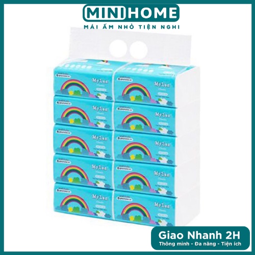 Set 10 Giấy Cầu Vồng MYLAN Cao Cấp, Giấy Ăn Không Chất Tẩy Trắng