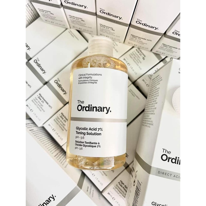 Toner tẩy da chết hóa học làm sạch, giảm mụn, sáng da Glycolic Acid 7% Toning Solution - The Ordinary