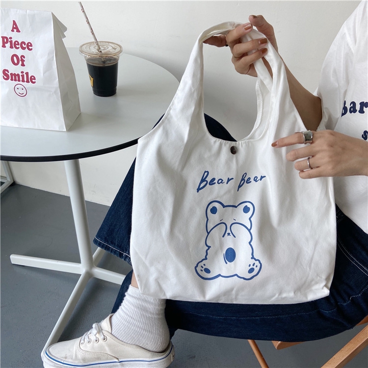 Túi tote vải nữ canvas đeo chéo thời trang LOTSTORE TX753