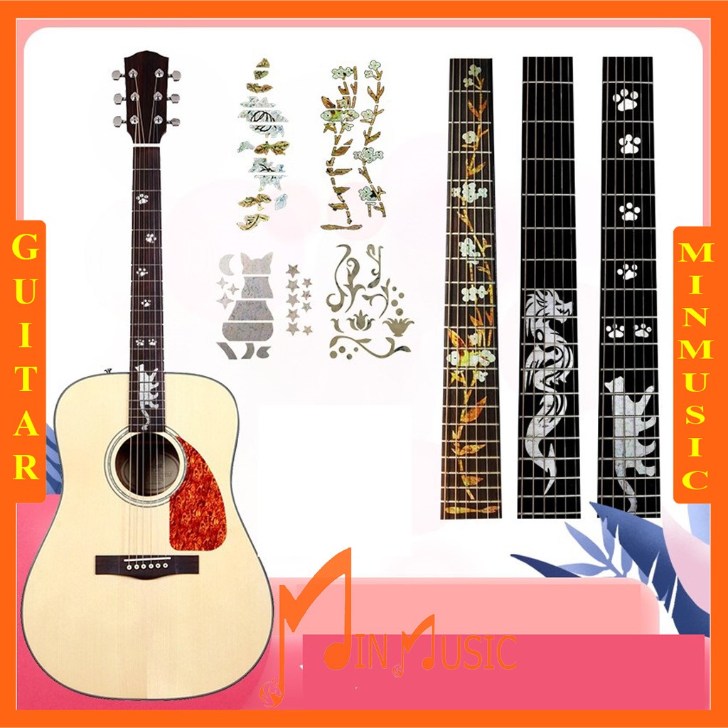 Sticker Đàn Guitar I Dán hoa văn Đàn Guitar I cần đàn guitar